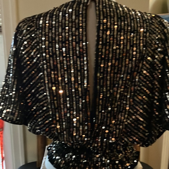 RW & CO Woman’s Dalmon sleeves   “Disco Top” - Picture 2 of 7